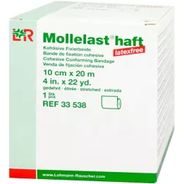 MOLLELAST zelfklevend latexvrij verband 10 cmx20 m wit, 1 st