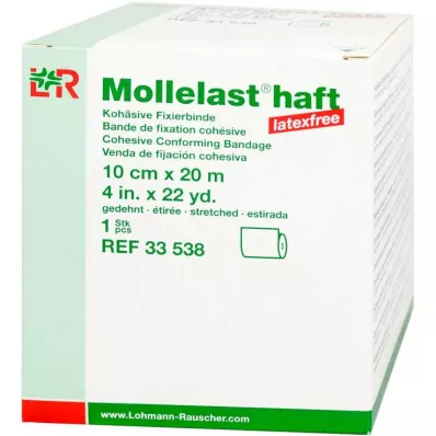 MOLLELAST zelfklevend latexvrij verband 10 cmx20 m wit, 1 st