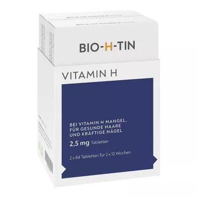 BIO-H-TIN Vitamine H 2,5 mg tabletten, 2X84 st BIO-H-TIN Vitamine H 2,5 mg tabletten, 2X84 st