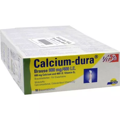 CALCIUM DURA Vit D3 Effervescent 600 mg/400 I.U., 50 st CALCIUM DURA Vit D3 Effervescent 600 mg/400 I.U., 50 st