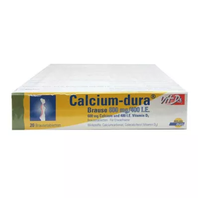 CALCIUM DURA Vit D3 Effervescent 600 mg/400 I.U., 120 st