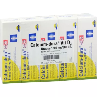 CALCIUM DURA Vit D3 Effervescent 1200 mg/800 I.U., 50 st