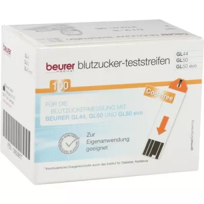 BEURER GL44/GL50 bloedglucoseteststrips, 100 stuks