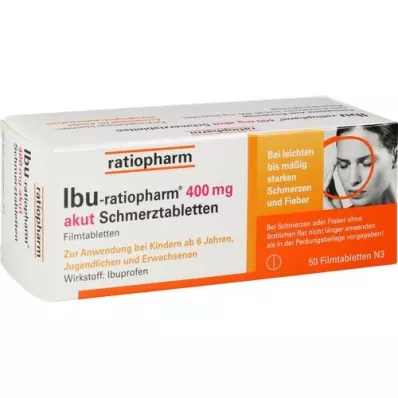 IBU-RATIOPHARM 400 mg akut Schmerztbl.Filmtabl., 50 st