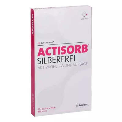ACTISORB SILBERFREI 10,5x19 cm actieve kool, 10 stuks