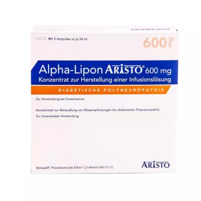 ALPHA LIPON Aristo 600 mg conc. voor infusie, 5X24 ml ALPHA LIPON Aristo 600 mg conc. voor infusie, 5X24 ml