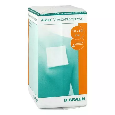 Askina non-woven stof compr. 10x10 cm niet-steriel 4-voudig, 100 stuks Askina non-woven stof compr. 10x10 cm niet-steriel 4-voudig, 100 stuks