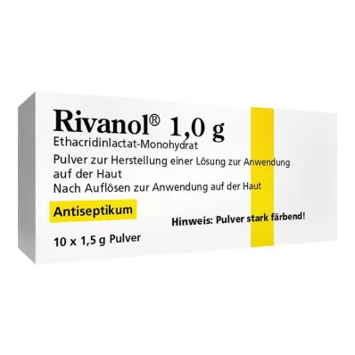 Rivanol 1,0 g poeder, 10 stuks Rivanol 1,0 g poeder, 10 stuks