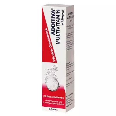 ADDITIVA Multivit. + Mineraal Perzik R bruistablet, 20 stuks ADDITIVA Multivit. + Mineraal Perzik R bruistablet, 20 stuks