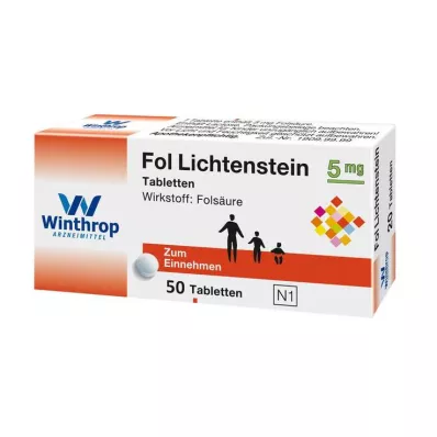 Fol Lichtenstein 5 mg tabletten, 50 stuks