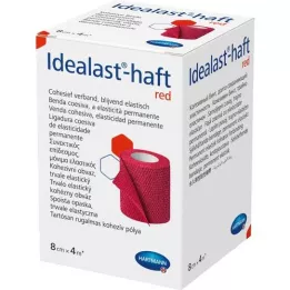 IDEALAST-klevend kleurverband 8 cm x 4 m rood, 1 st