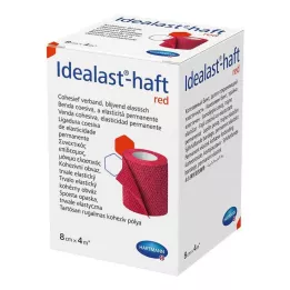 IDEALAST-klevend kleurverband 8 cm x 4 m rood, 1 st