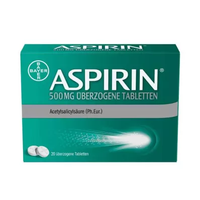 ASPIRIN 500 mg omhulde tabletten, 20 st ASPIRIN 500 mg omhulde tabletten, 20 st