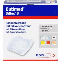 CUTIMED Siltec B Schuimverband 10x10 cm met kleeflaag, 12 stuks