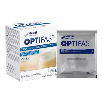 Optifast thuisdrank vanillepoeder, 8x55 g