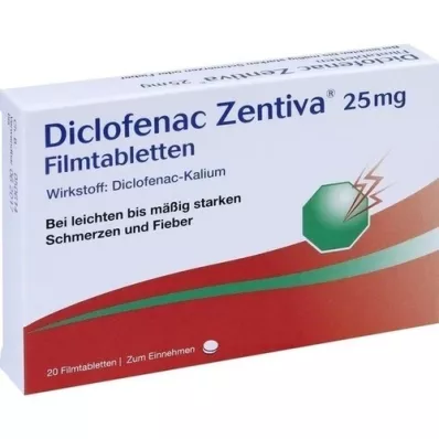 DICLOFENAC Zentiva 25 mg filmomhulde tabletten, 20 st