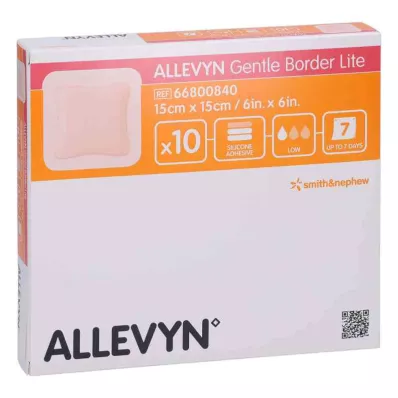 ALLEVYN Gentle Border Lite 15x15 cm schuimverband, 10 stuks ALLEVYN Gentle Border Lite 15x15 cm schuimverband, 10 stuks