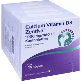 CALCIUM VITAMIN D3 Zentiva 1000 mg/880 I.U. kauwtab, 100 st