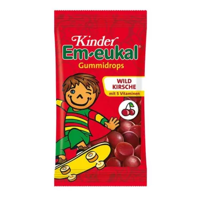 Kinder Em-eukal rubberdruppels wilde kers met suiker, 75 g Kinder Em-eukal rubberdruppels wilde kers met suiker, 75 g