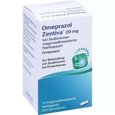 OMEPRAZOL Zentiva 20 mg voor brandend maagzuur, 14 stuks