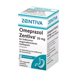 OMEPRAZOL Zentiva 20 mg voor brandend maagzuur, 14 stuks