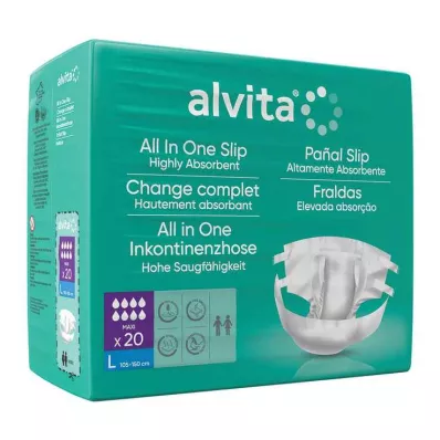 ALVITA All-in-One incontinentiebroekjes maxi large nacht, 20 stuks ALVITA All-in-One incontinentiebroekjes maxi large nacht, 20 stuks