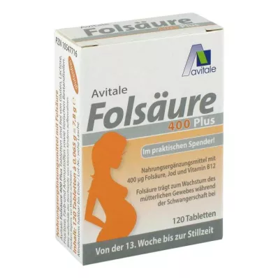 Foliumzuur 400 Plus B12 + jodiumtabletten, 120 st Foliumzuur 400 Plus B12 + jodiumtabletten, 120 st