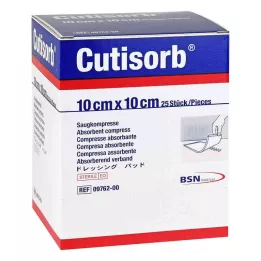 CUTISORB Absorberende kompressen steriel 10x10 cm, 25 stuks