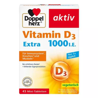 Doppelherz Vitamine D 1.000 IE extra tabletten, 45 st Doppelherz Vitamine D 1.000 IE extra tabletten, 45 st