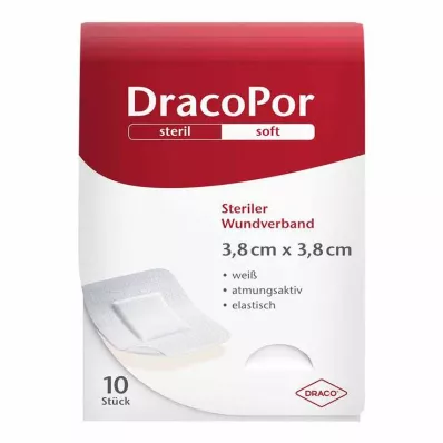 DRACOPOR Wondverband 3,8x3,8 cm steriel, 10 stuks DRACOPOR Wondverband 3,8x3,8 cm steriel, 10 stuks