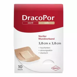 DRACOPOR Wondverband 3,8x3,8 cm steriel huidkleurig, 10 st