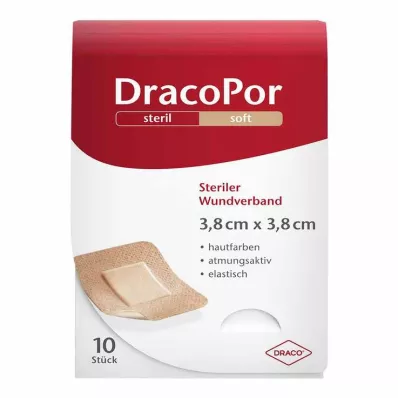 DRACOPOR Wondverband 3,8x3,8 cm steriel huidkleurig, 10 st