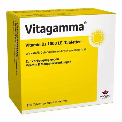 VITAGAMMA Vitamine D3 1000 I.U. tabletten, 200 st VITAGAMMA Vitamine D3 1000 I.U. tabletten, 200 st