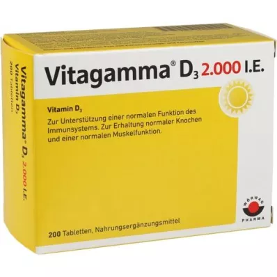 VITAGAMMA D3 2.000 I.U. vitamine D3 NEM tabletten, 200 st