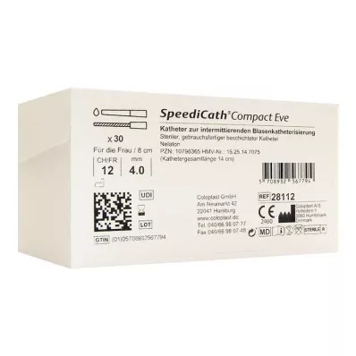 Speedicath Compact Eve-katheter CH 12, 30 stuks Speedicath Compact Eve-katheter CH 12, 30 stuks