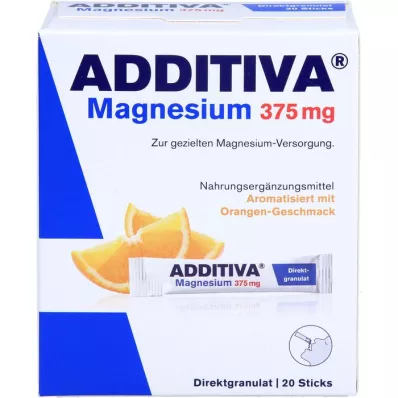 ADDITIVA Magnesium 375 mg Sticks Sinaasappel, 20 st