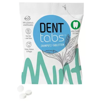 Denttabs tandpastatabletten stevia-mint fluoridevrij, 125 stuks
