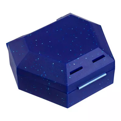 Breteldoosje met koord blauw met glitters, 1 stuk Breteldoosje met koord blauw met glitters, 1 stuk