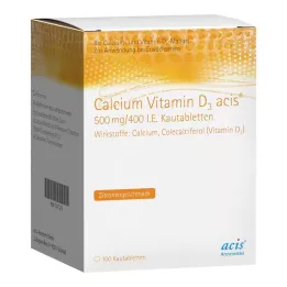 CALCIUM VITAMIN D3 acis 500 mg/400 I.U. Kauwtablet, 100 st