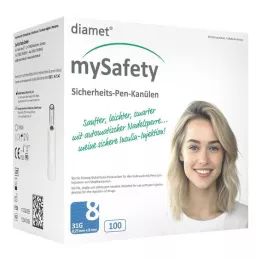Diameter Mysafety veiligheidspencanule 31 G 0,25x8 mm, 100 stuks