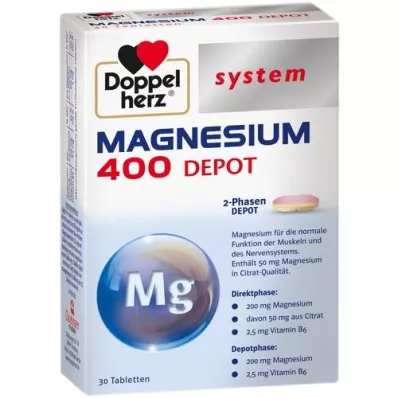 DOPPELHERZ Magnesium 400 Depot systeemtabletten, 30 stuks