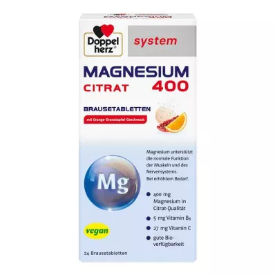 Doppelherz systeem Magnesium 400 Citraat bruistabletten, 24 st