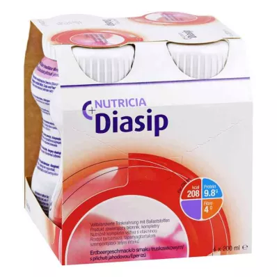DIASIP Aardbeiensmaak, 4X200 ml
