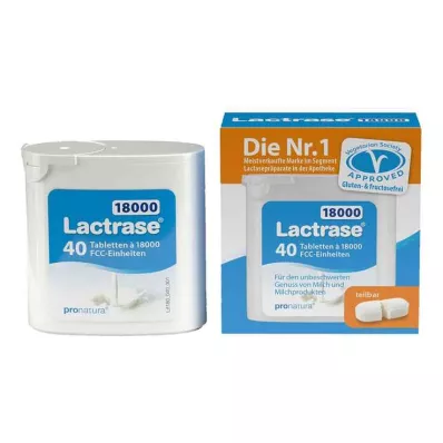 Lactrase 18.000 FCC tabletten in dispenser, 40 stuks Lactrase 18.000 FCC tabletten in dispenser, 40 stuks