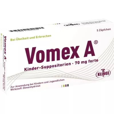 VOMEX A Zetpillen voor kinderen 70 mg forte, 5 stuks