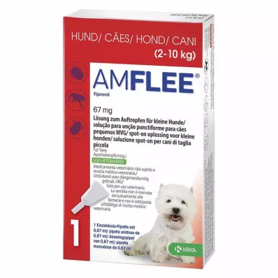 AMFLEE 67 mg spot-on oplossing voor kleine honden 2-10kg, 3 st AMFLEE 67 mg spot-on oplossing voor kleine honden 2-10kg, 3 st