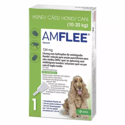 AMFLEE 134 mg spot-on oplossing voor middelgrote honden 10-20kg, 3 st AMFLEE 134 mg spot-on oplossing voor middelgrote honden 10-20kg, 3 st