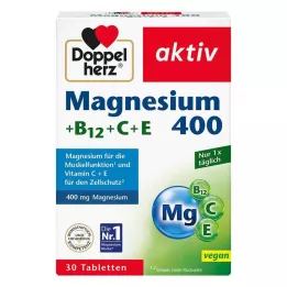 DOPPELHERZ Magnesium 400+B12+C+E Tabletten, 30 stuks