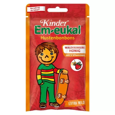 EM Eukal kindersnoepjes wilde aardbeienhoning, 75 g EM Eukal kindersnoepjes wilde aardbeienhoning, 75 g