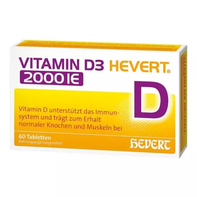 Vitamine D3 Hevert 2.000 IE tabletten, 60 stuks Vitamine D3 Hevert 2.000 IE tabletten, 60 stuks